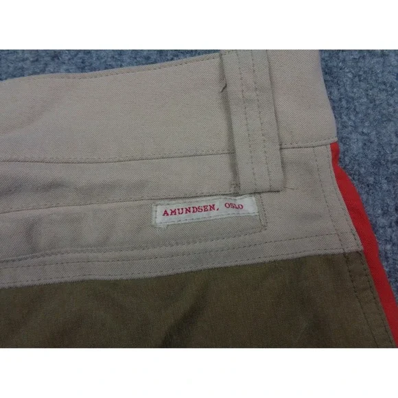 Amundsen Field Pants Mens Large Beige Button Fly Reinforce Knees Waxed Trousers